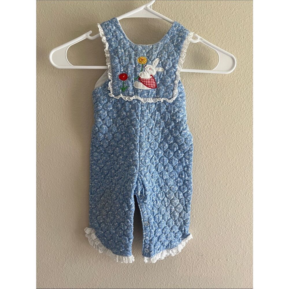 Vintage Quilted Bunny Appliqué Jumper